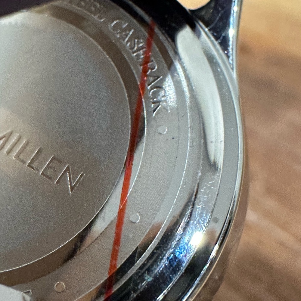Karen Millen Silver Dial Watch with Purple Studded Strap - Picture 7 of 9